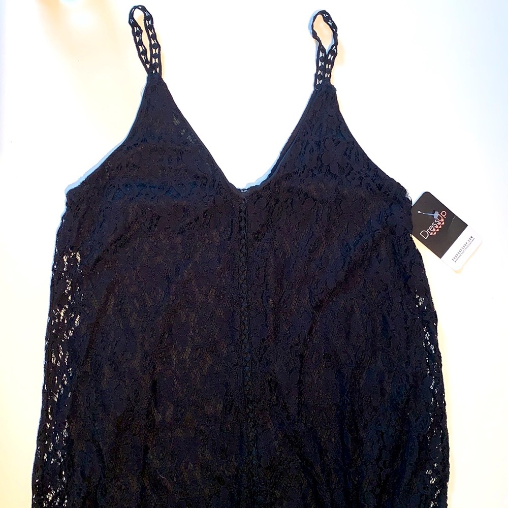 NWT! Black lined lace dress